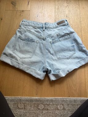 Blank NYC Light Wash Rolled Hem Denim Shorts
